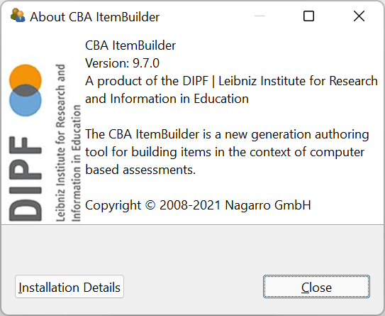 CBA ItemBuilder About-Dialog.