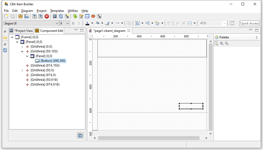 Dialog Component Edit of a page with Auto Layout Panel.