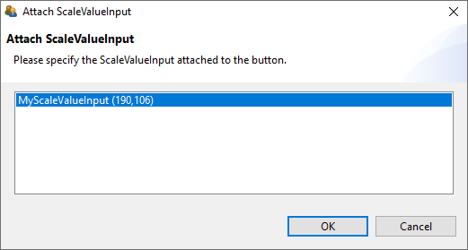 Dialog for assigning a Button to a ScaleValueInput.