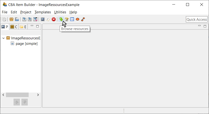 Icon Browse resources in the CBA ItemBuilder Toolbar.